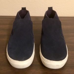 Navy Blue High Top Slip-On Sneakers NEW